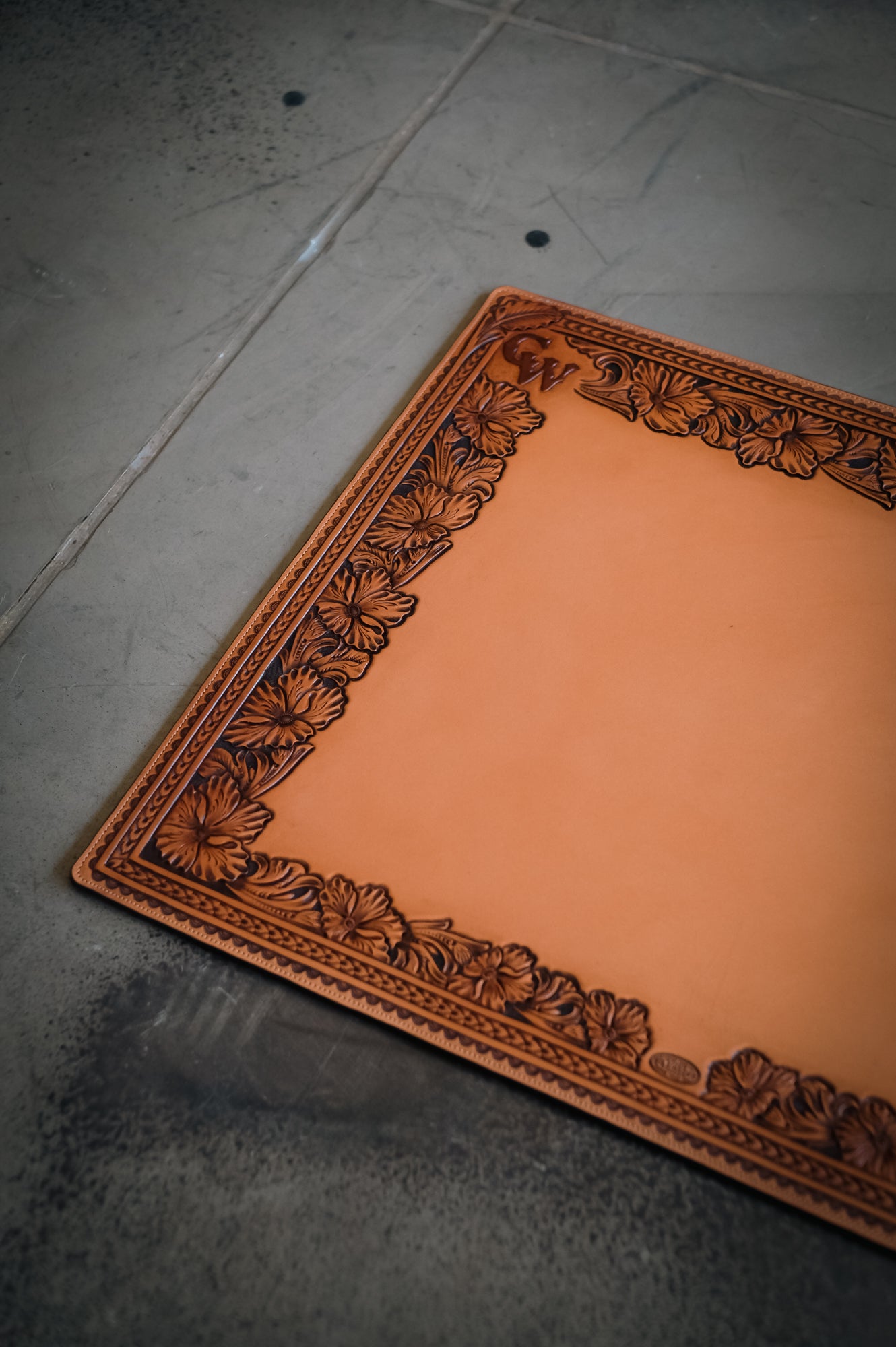 Custom Western Leather Desk Mat