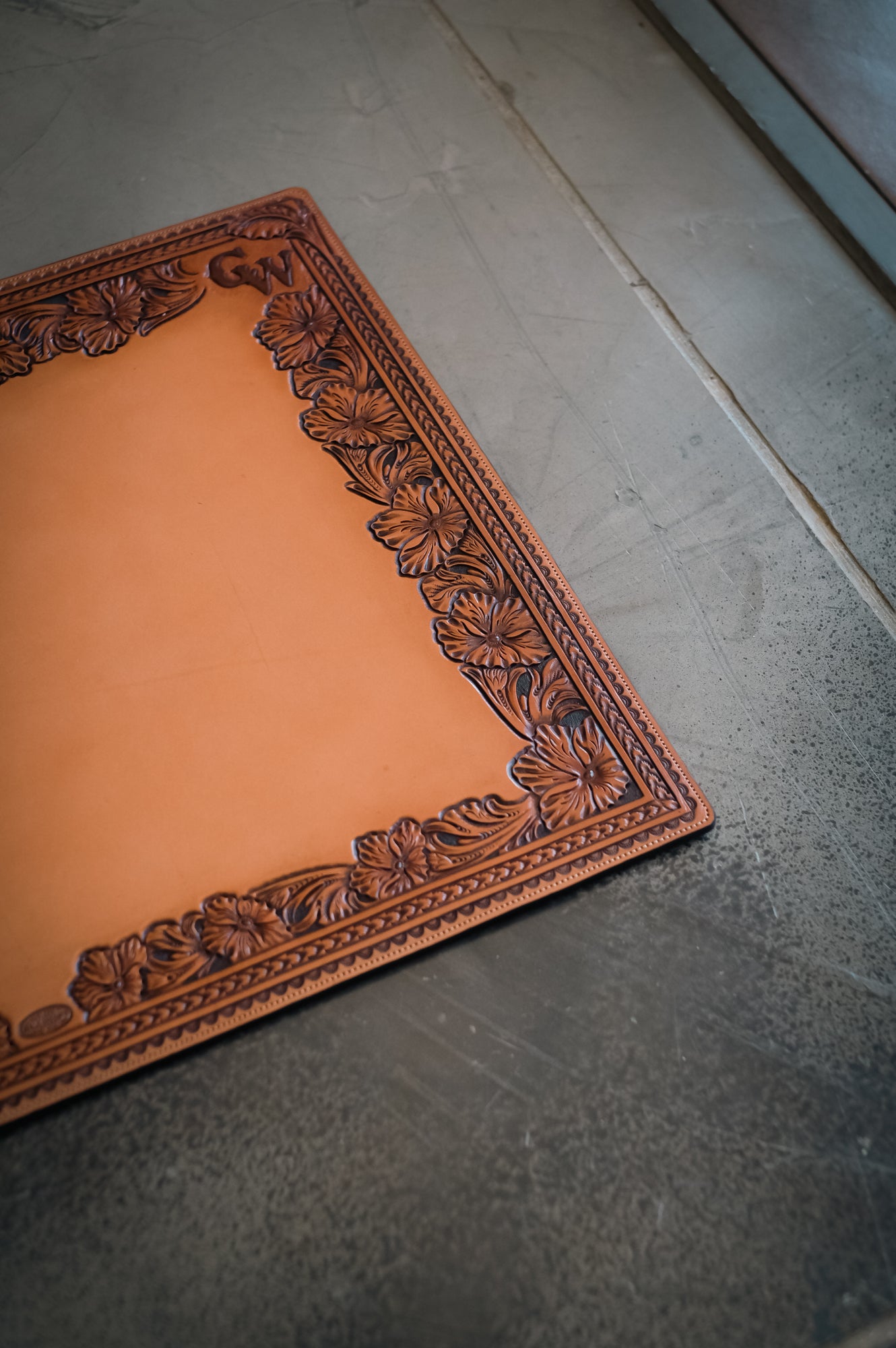 Custom Western Leather Desk Mat