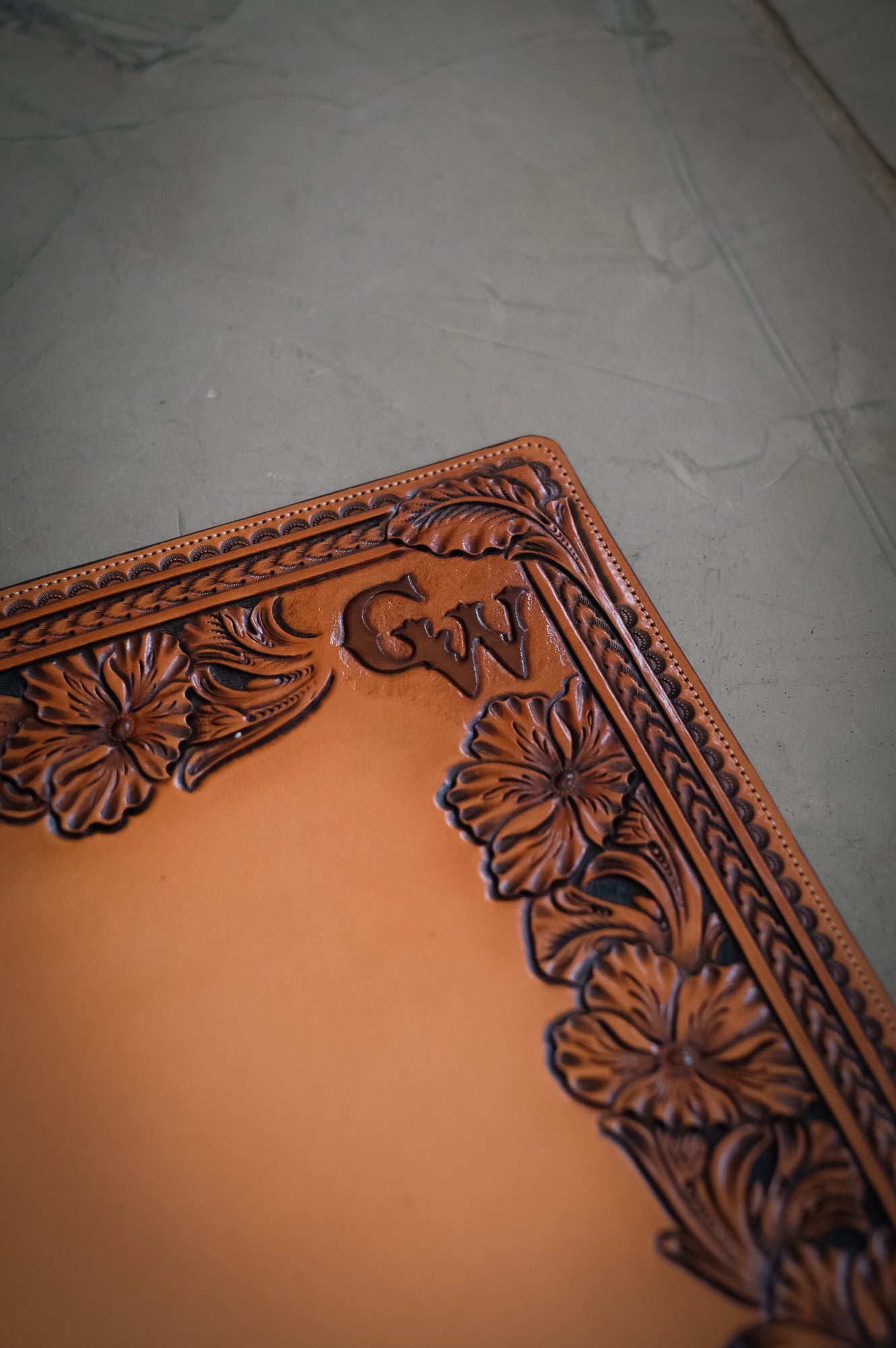 Custom Western Leather Desk Mat