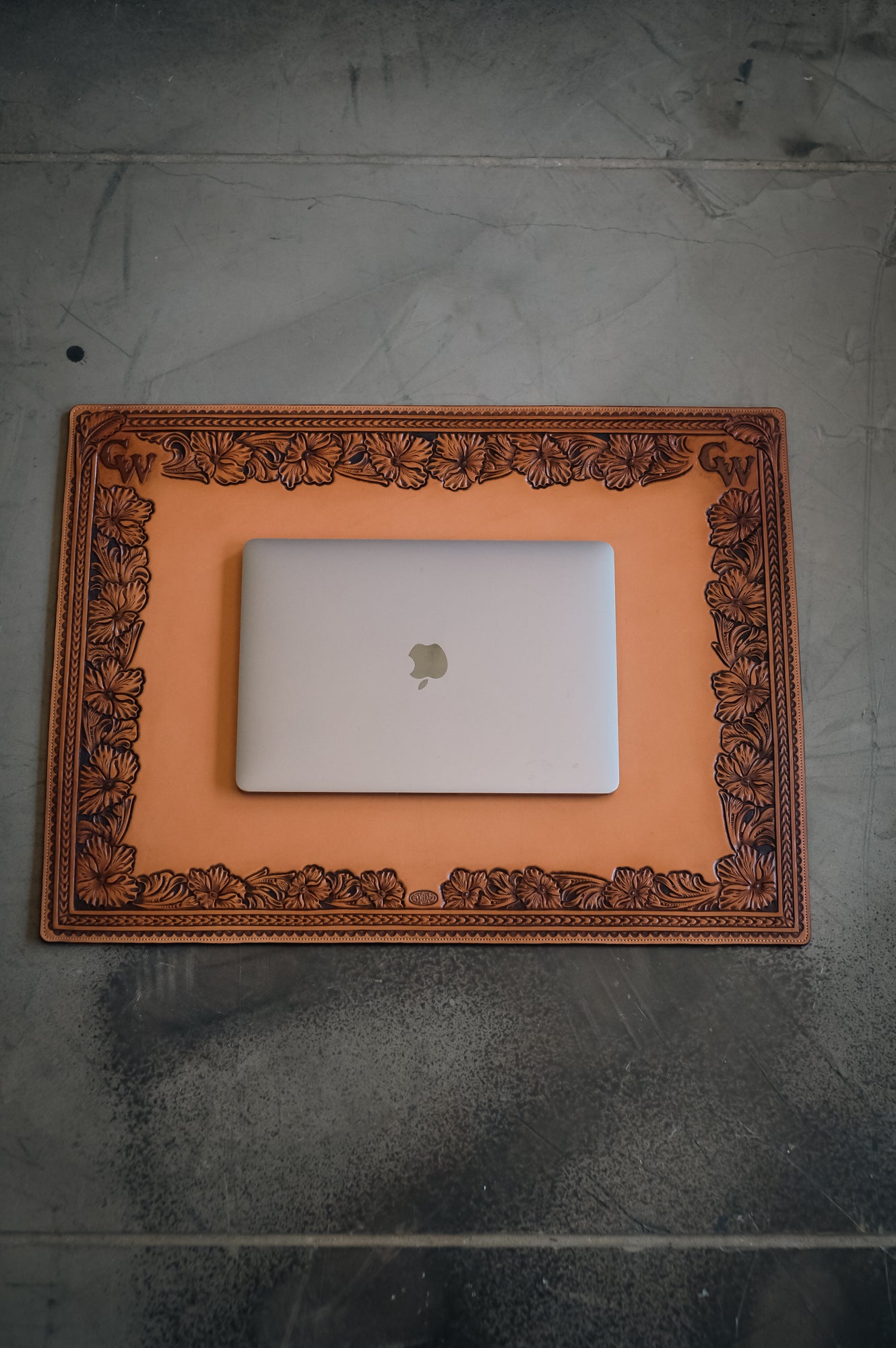 Custom Western Leather Desk Mat