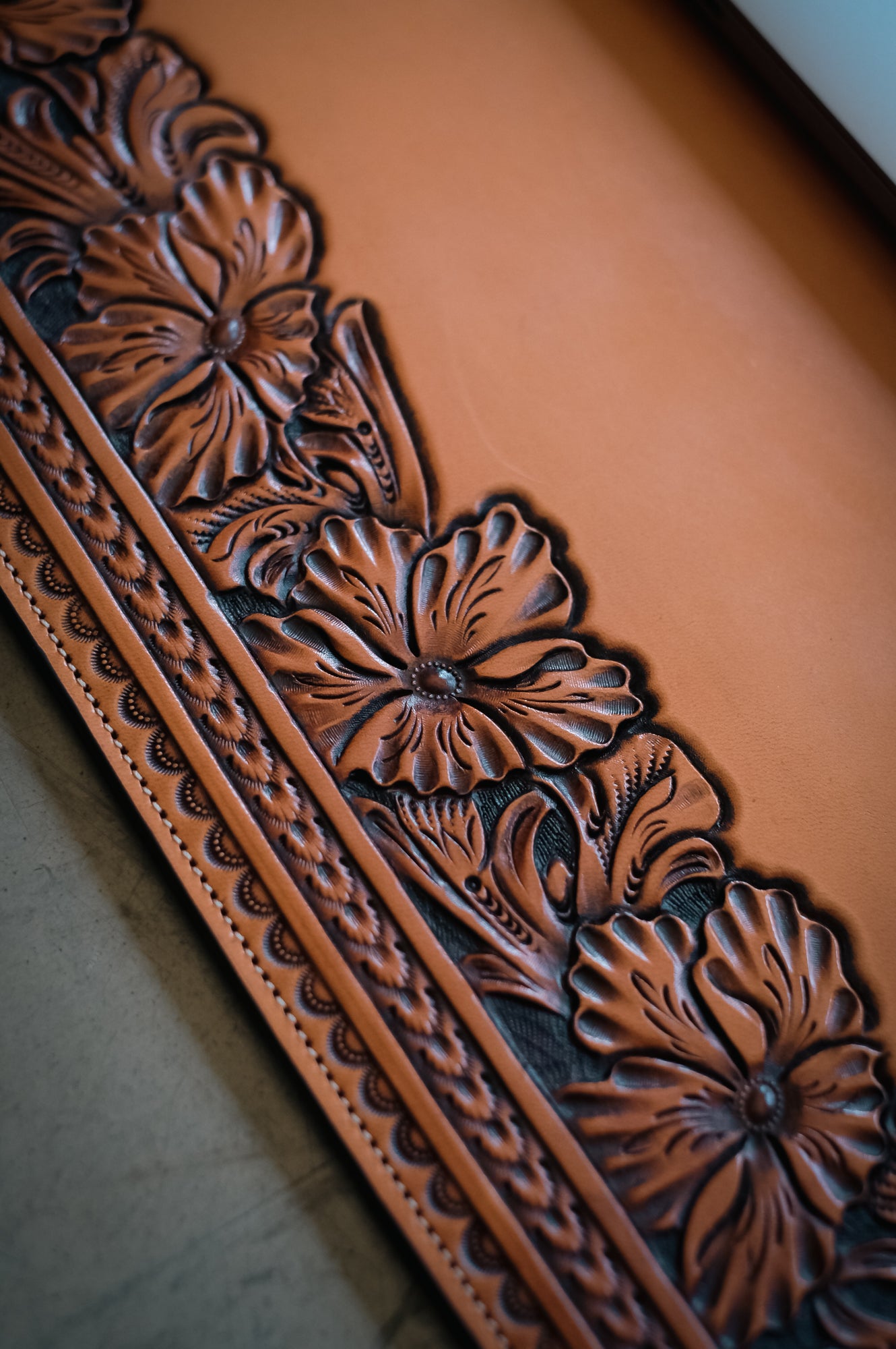 Custom Western Leather Desk Mat