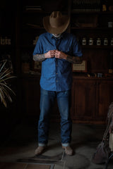 6oz Short Sleeve Shirt | Nara Blue | Made in Texas