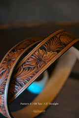 Custom Hand Tooled Belt | Floral Pattern #4