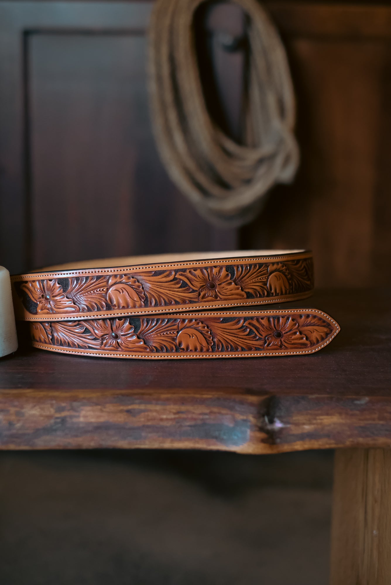 Floral No.4 Hand Tooled Belt