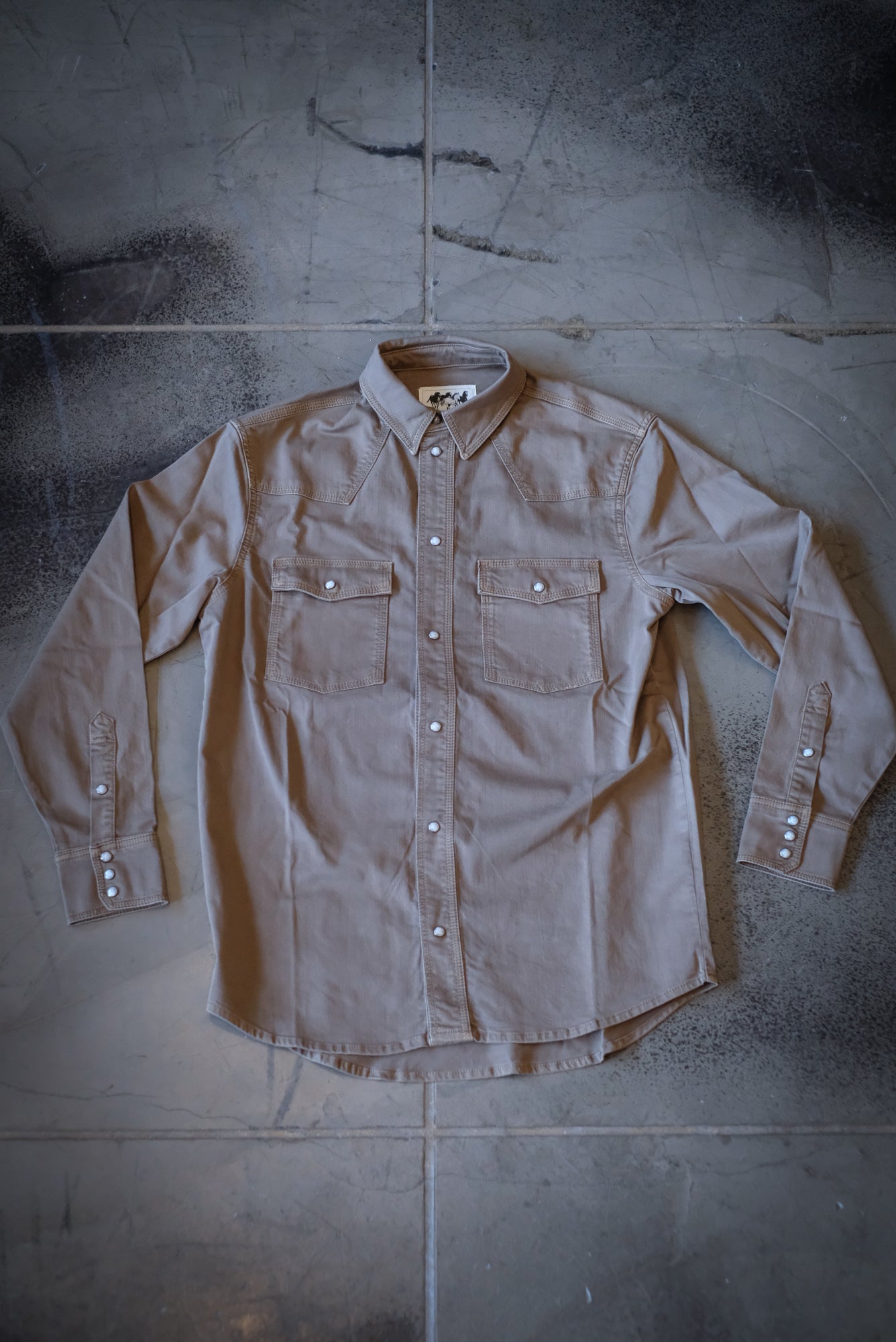 Western Denim Snap Shirt | Khaki