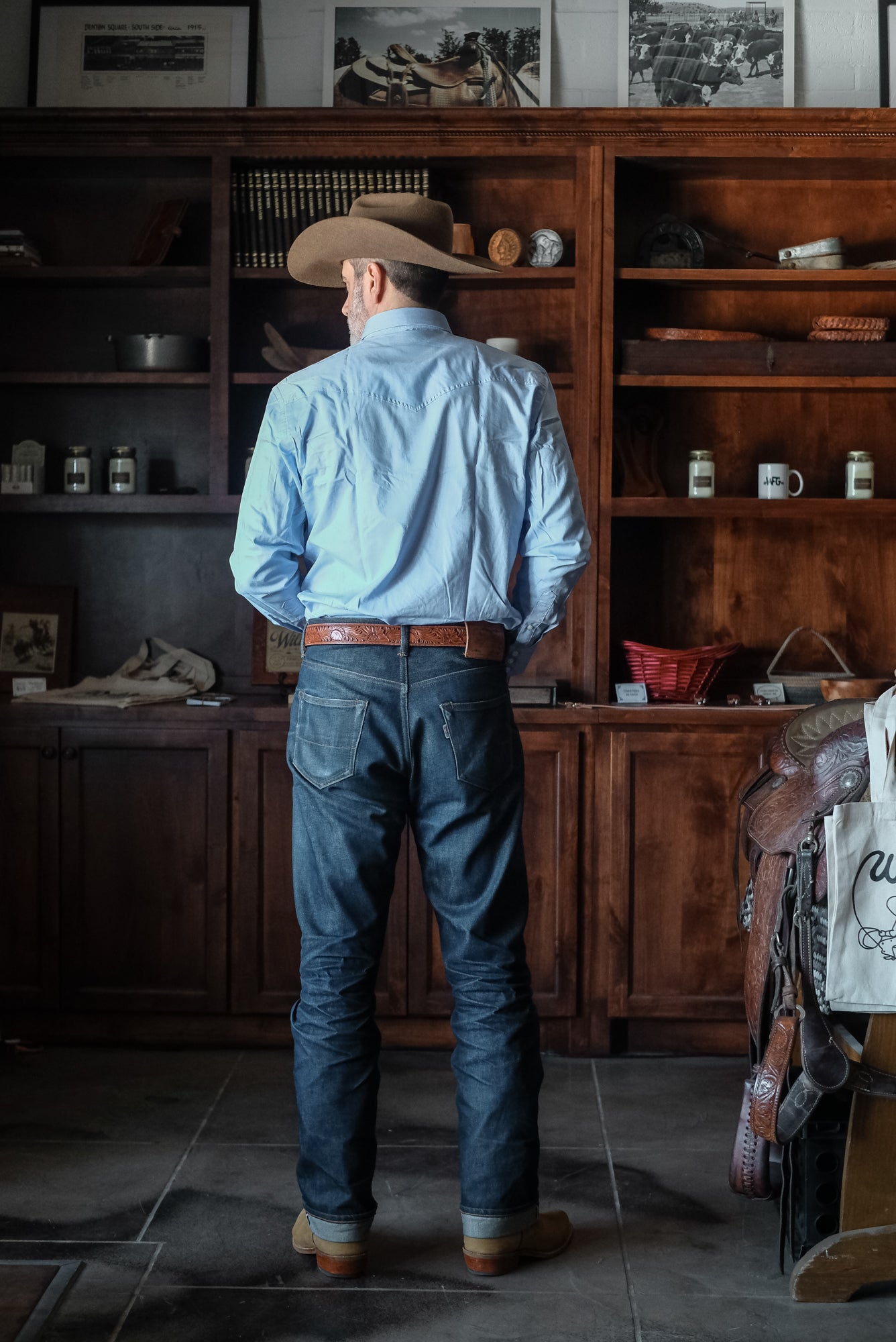 Classic Western Pinpoint Button Down | Blue