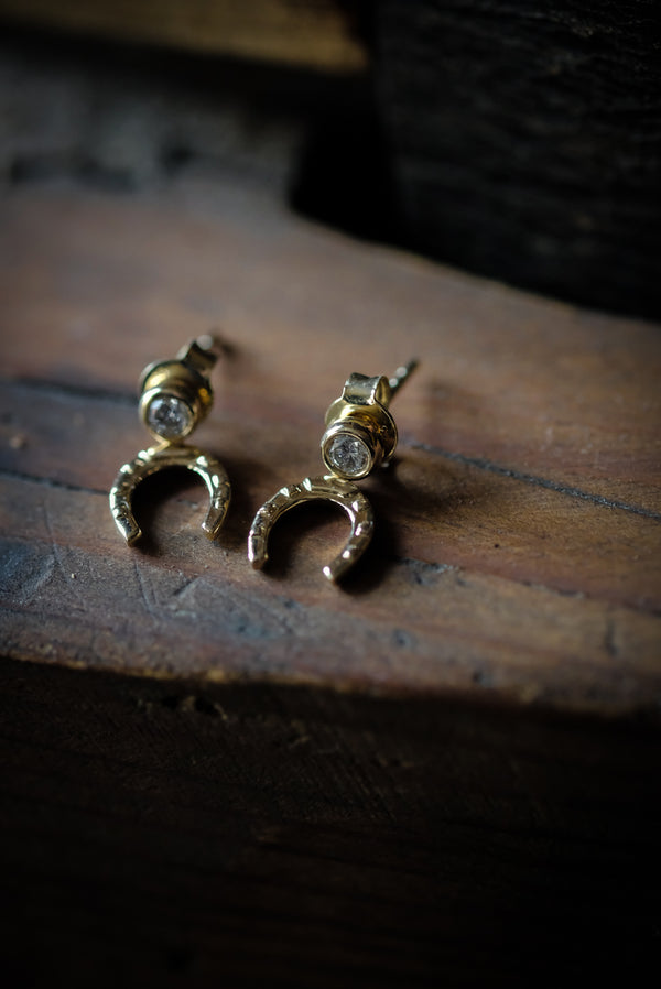 Devereaux Gold Horseshoe Drop Earrings