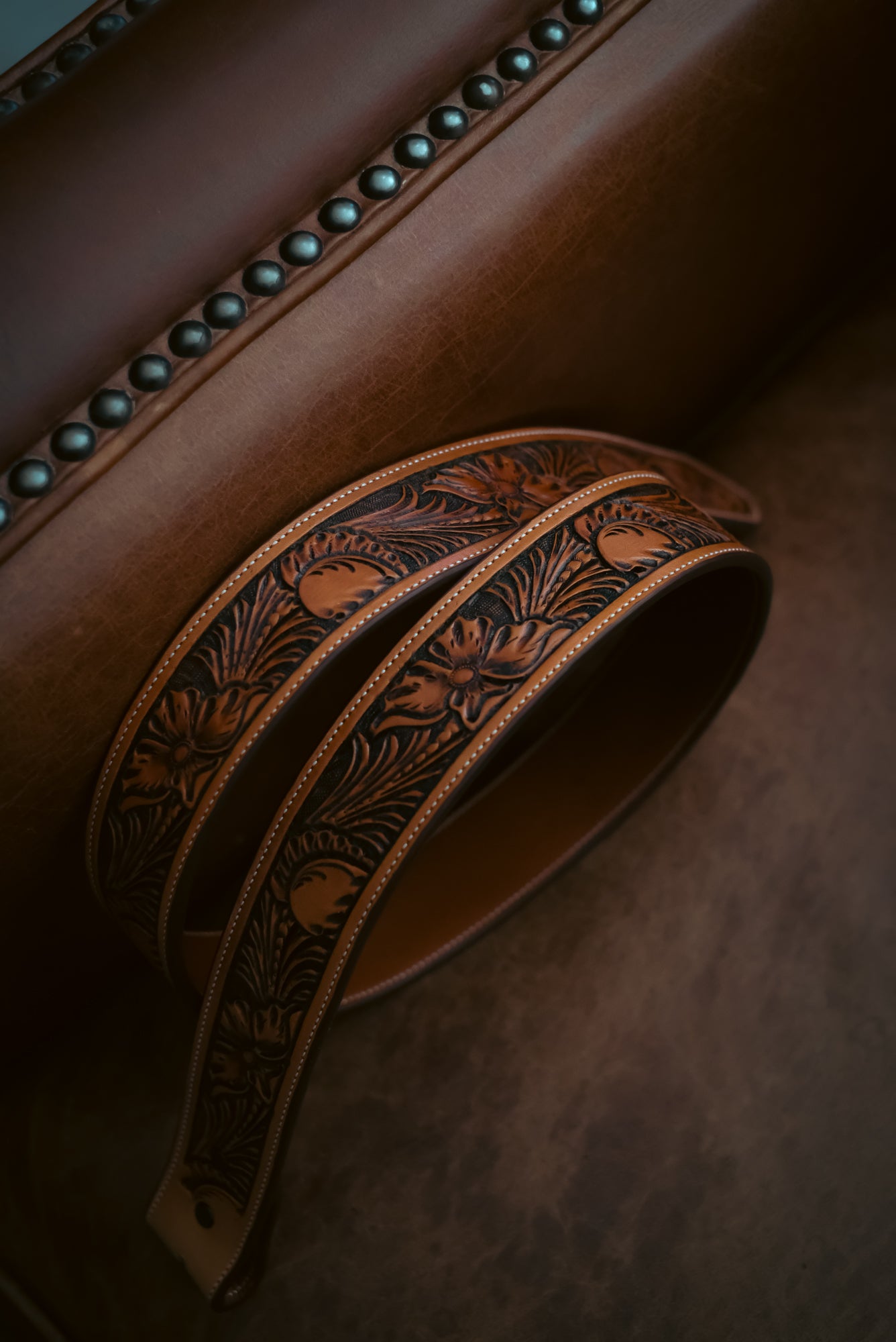 Floral No.4 Hand Tooled Belt