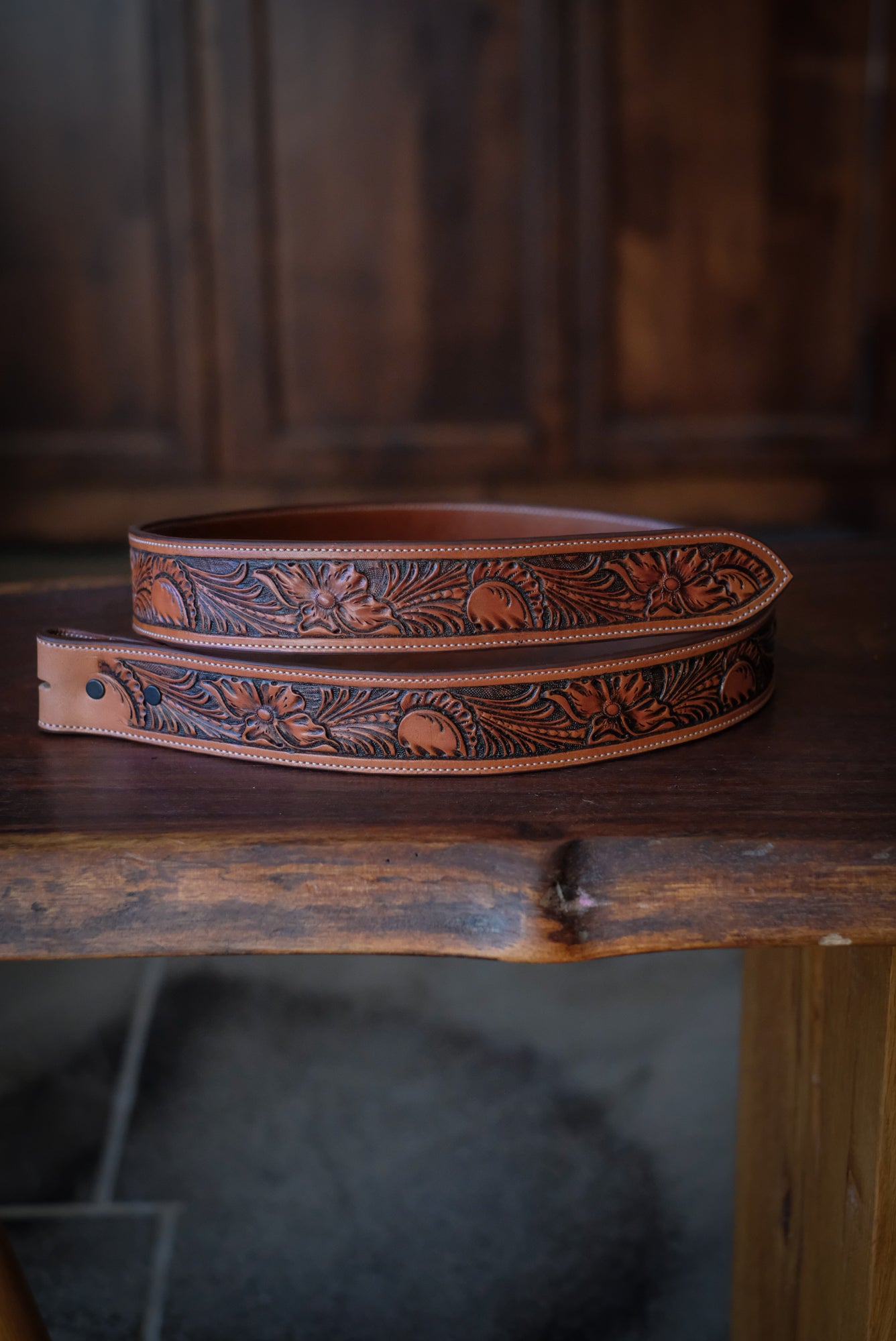 Floral No.4 Hand Tooled Belt