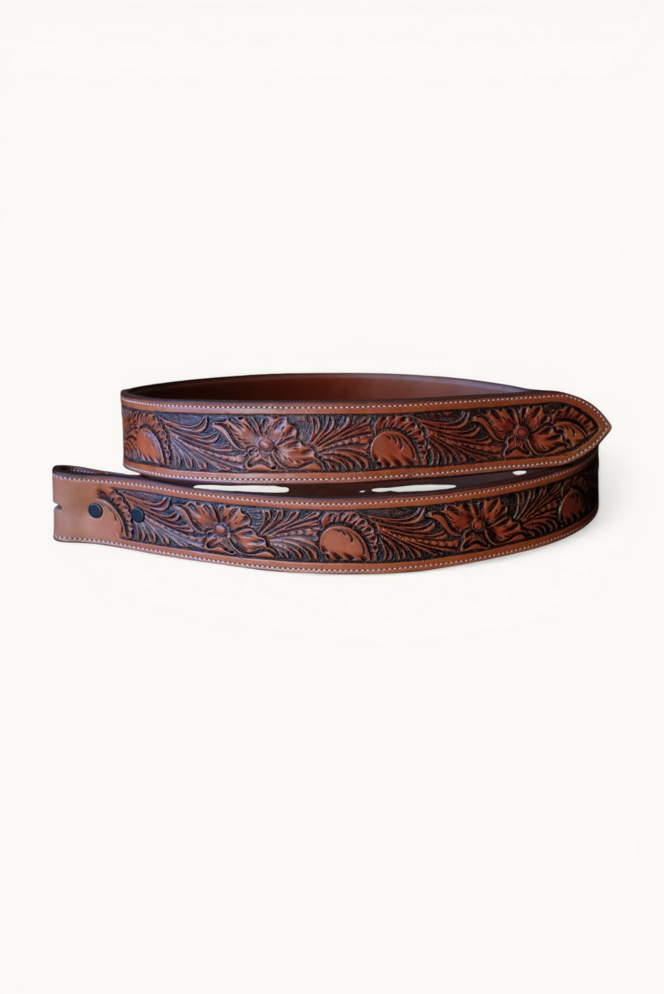 Custom Hand Tooled Belt | Floral #4