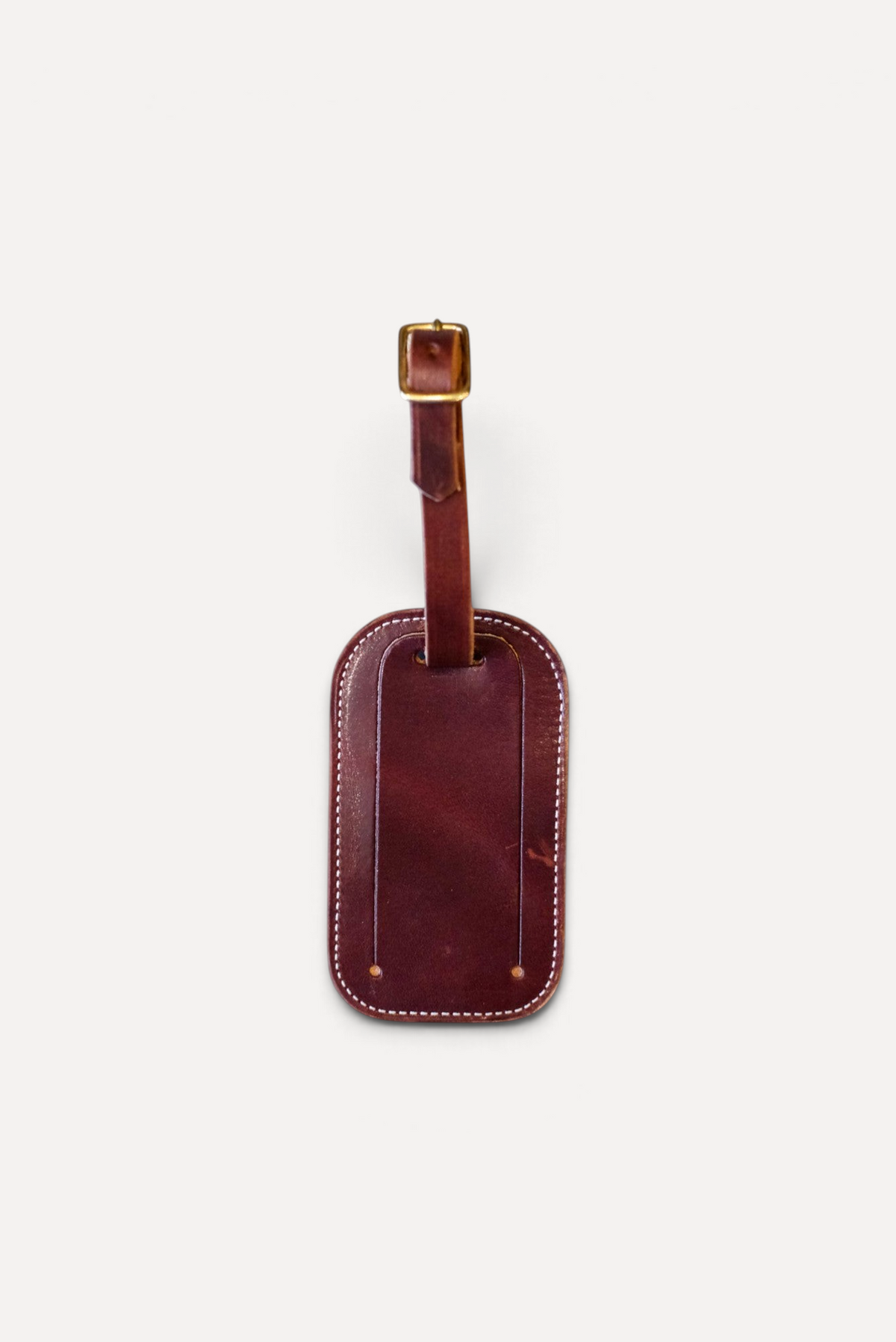 Leather Luggage Tag - Red Brown Bridle #Color_Red Brown Bridle