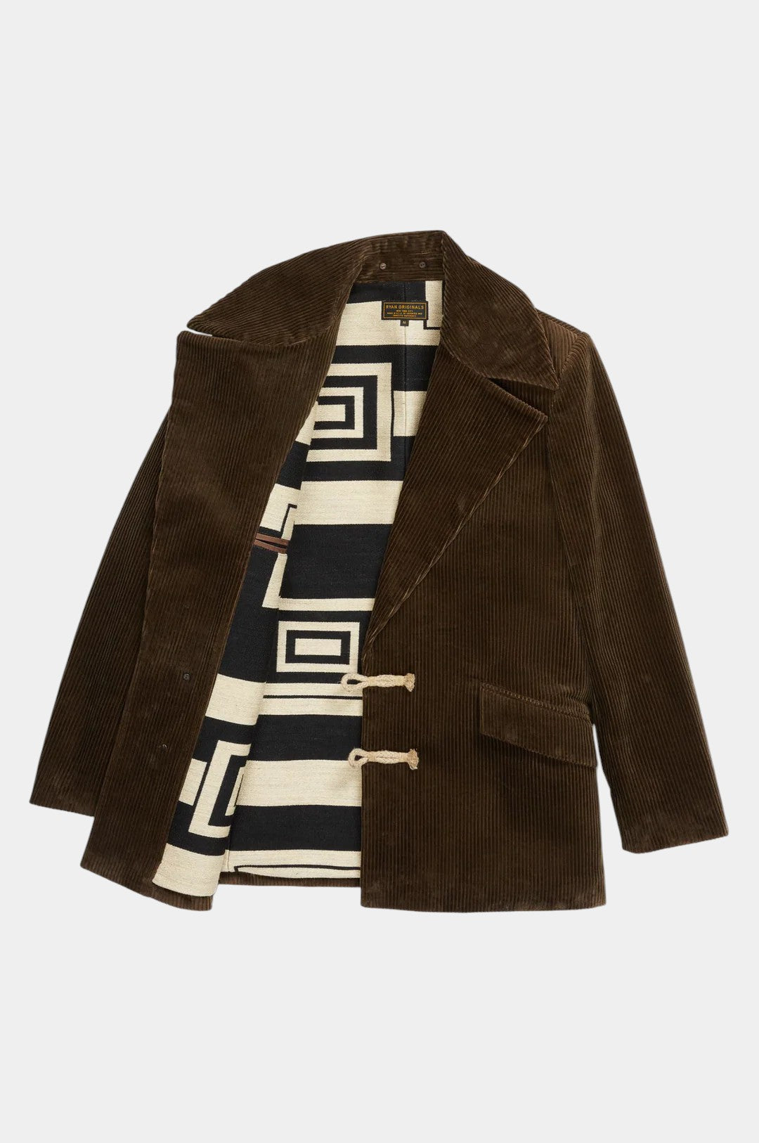 Western-Inspired Men's Corduroy Jacket - Brown