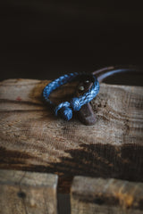 Wide Flat Braided Bracelet | Blue