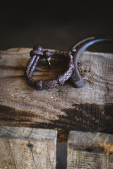 Double Round Braided Leather Bracelet | Brown