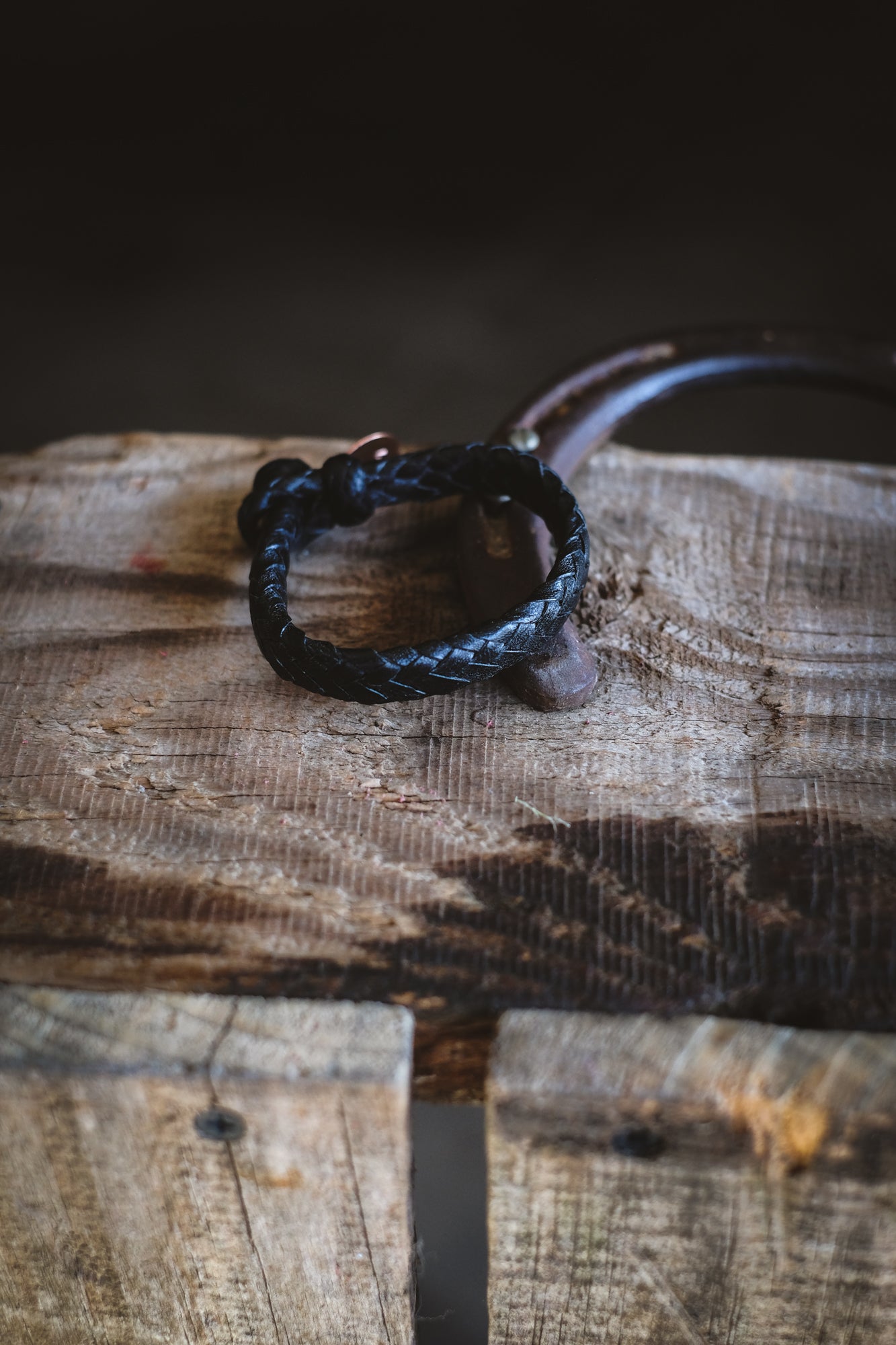 Wide Flat Braided Bracelet | Black