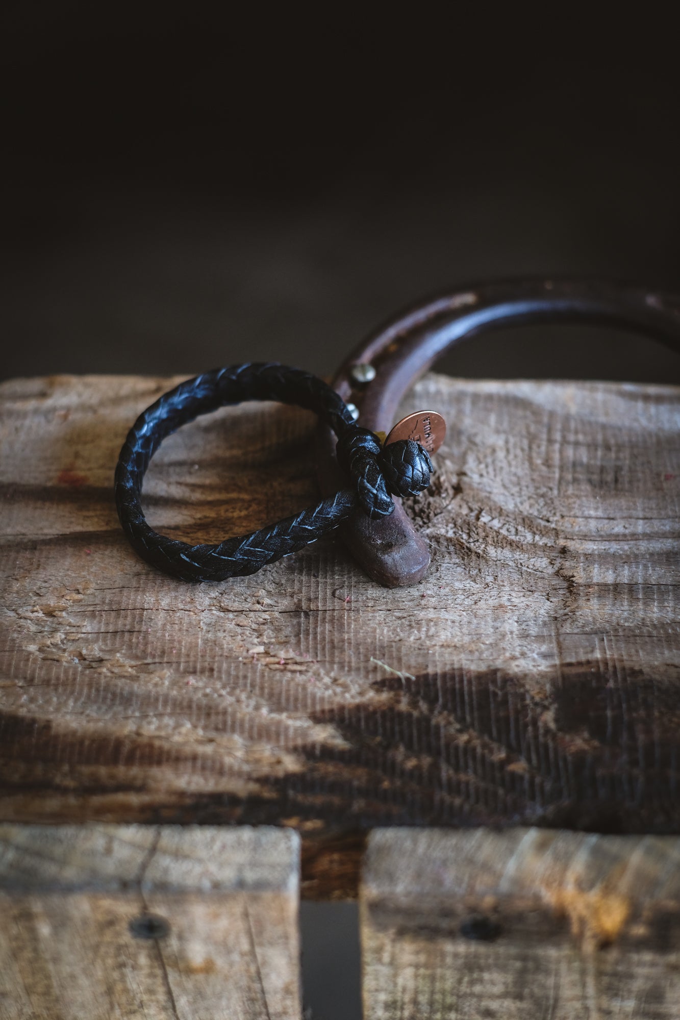 Wide Flat Braided Bracelet | Black