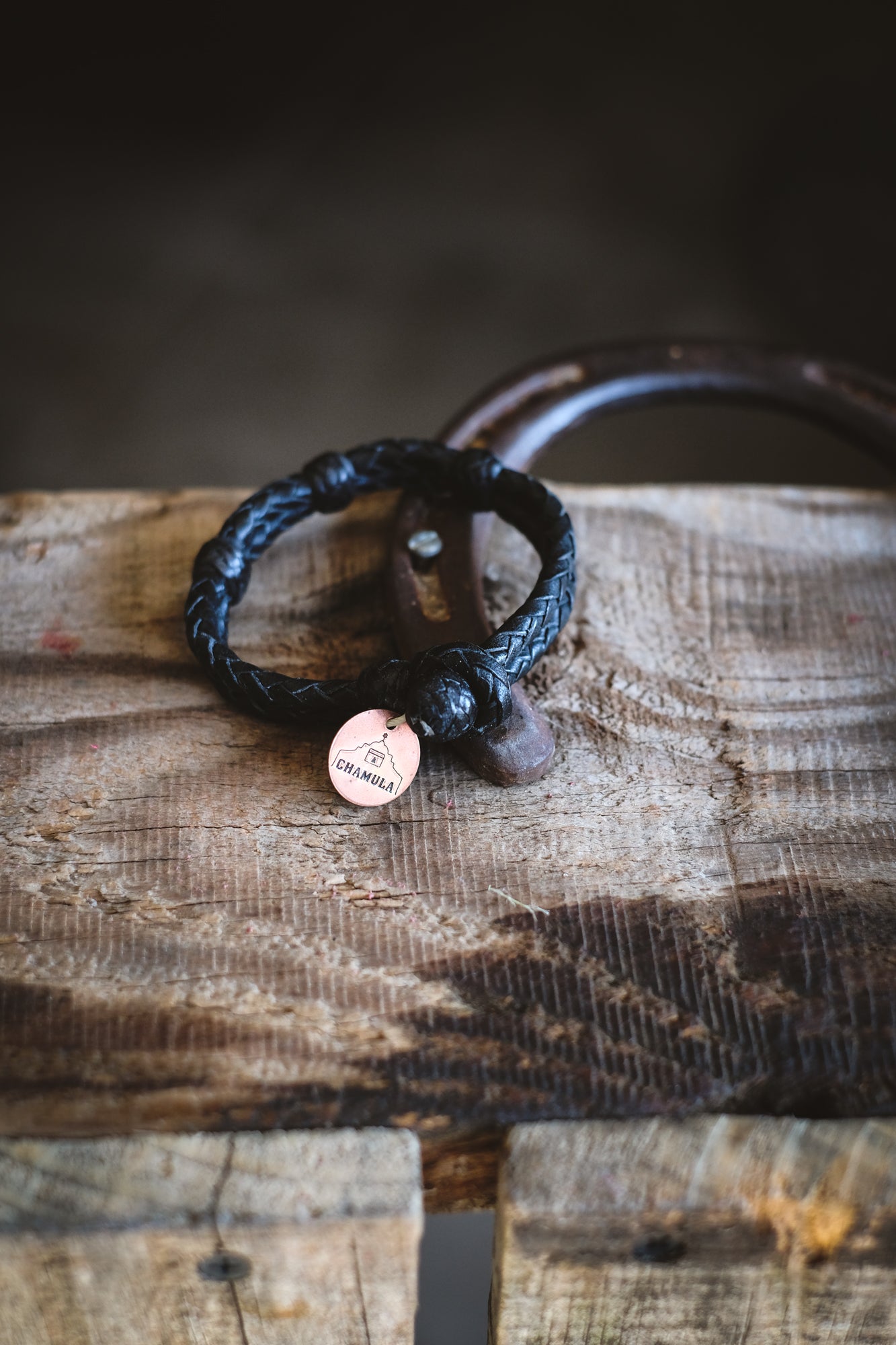 Double Round Braided Leather Bracelet | Black