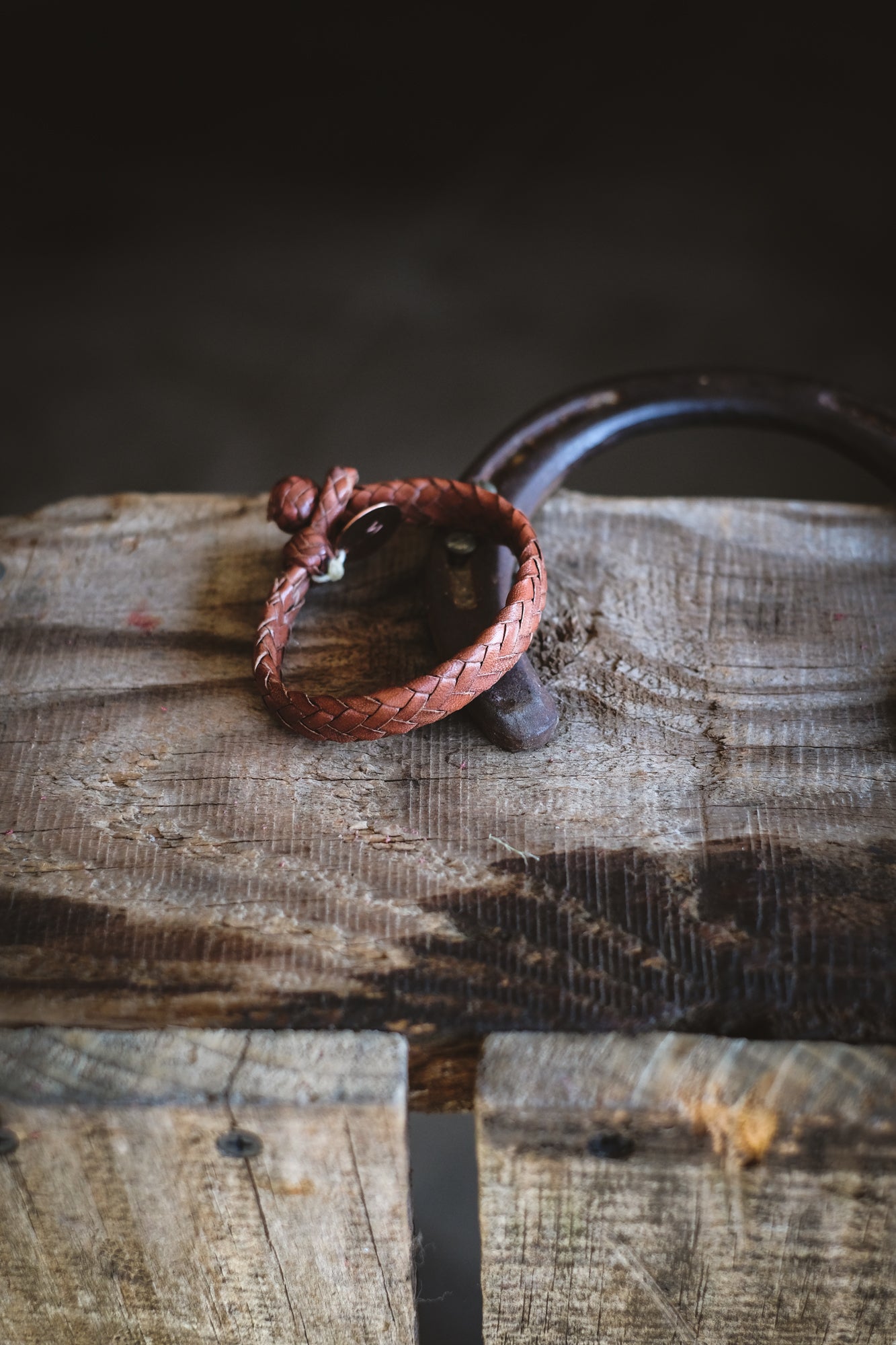 Wide Flat Braided Bracelet | Tan