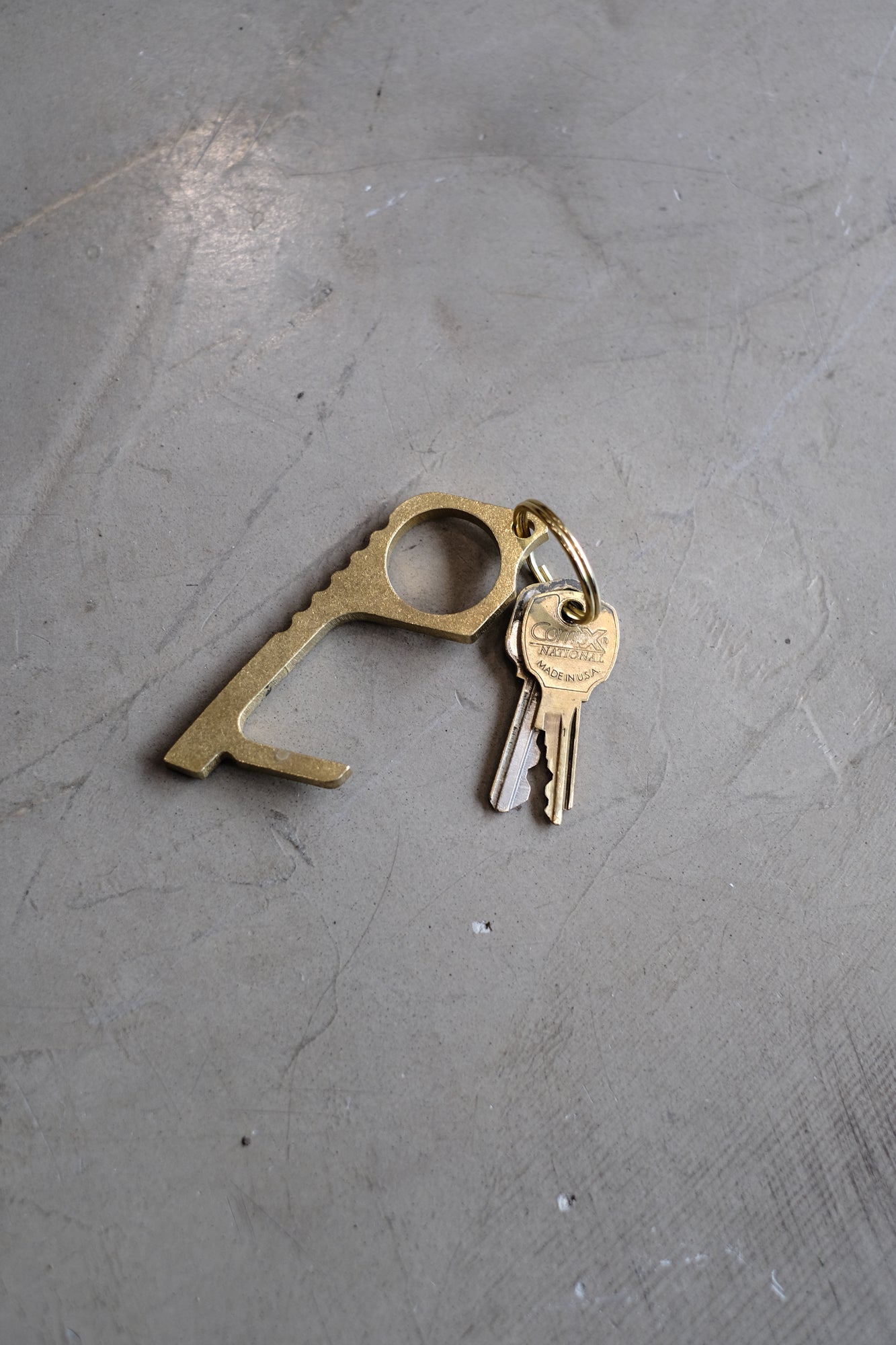 Brass No-Touch Antimicrobial Key