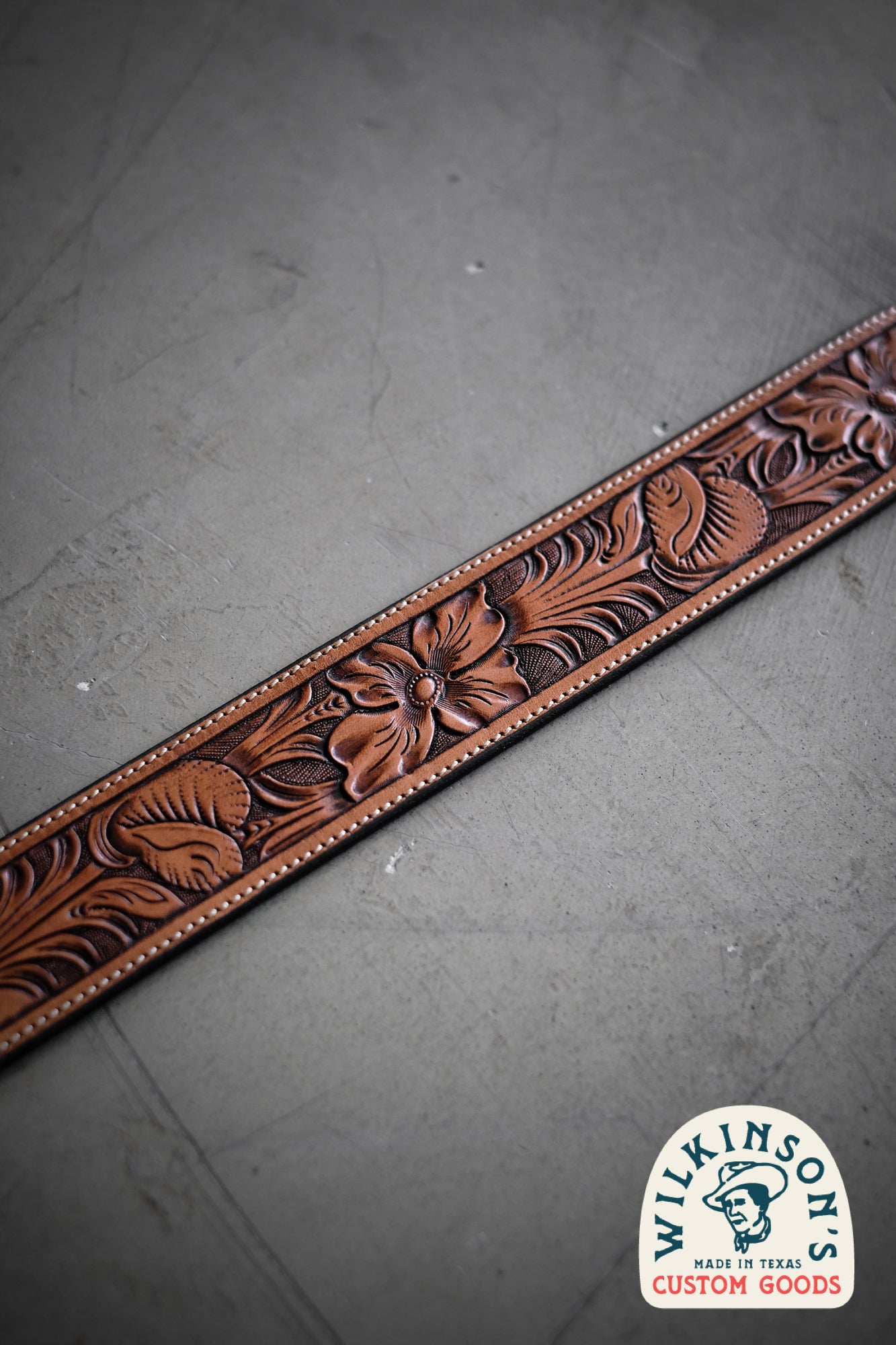 Custom Hand Tooled Belt | Floral Pattern #2