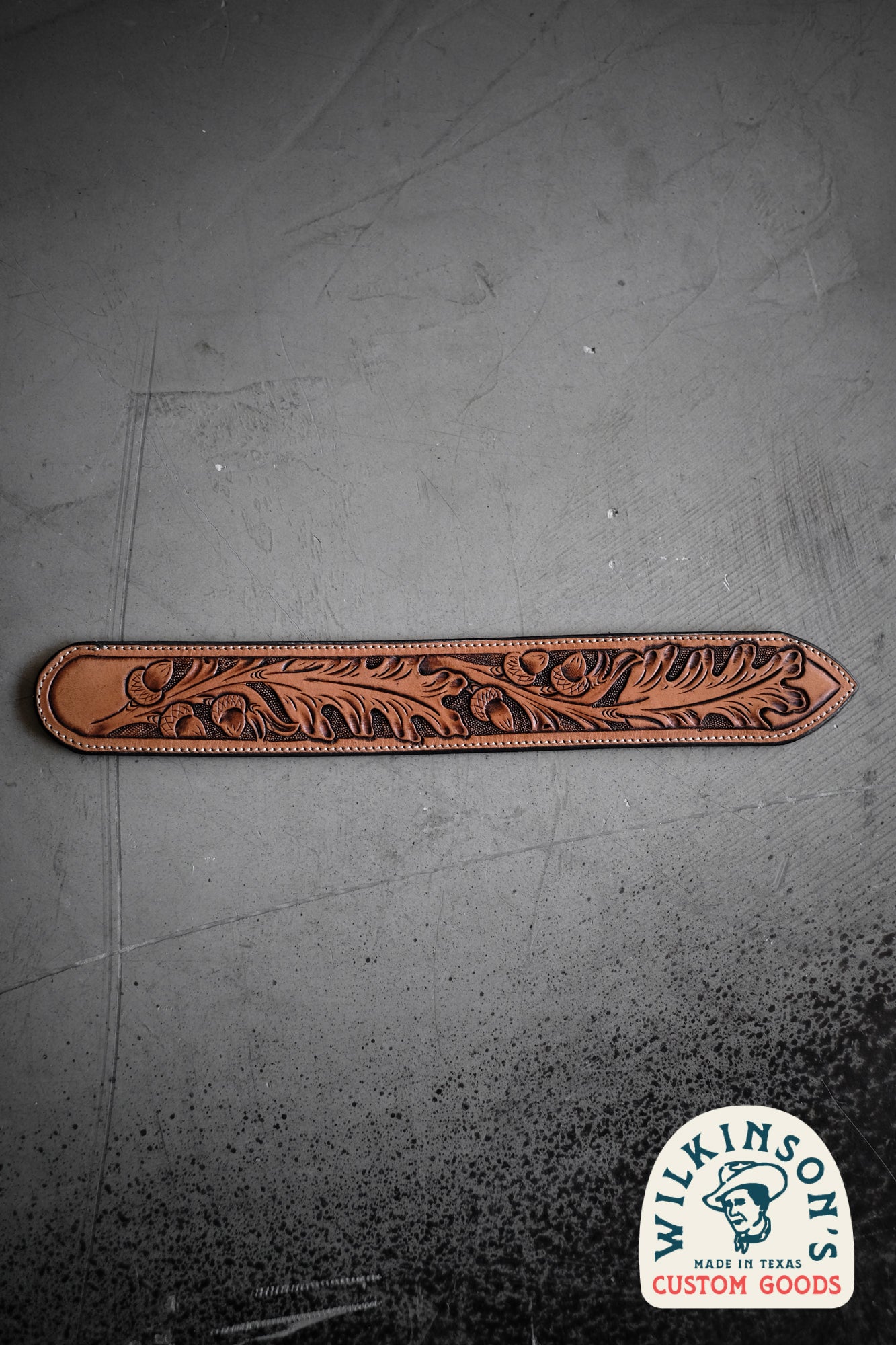 Custom Hand Tooled Belt | Oak Leaf Pattern #1