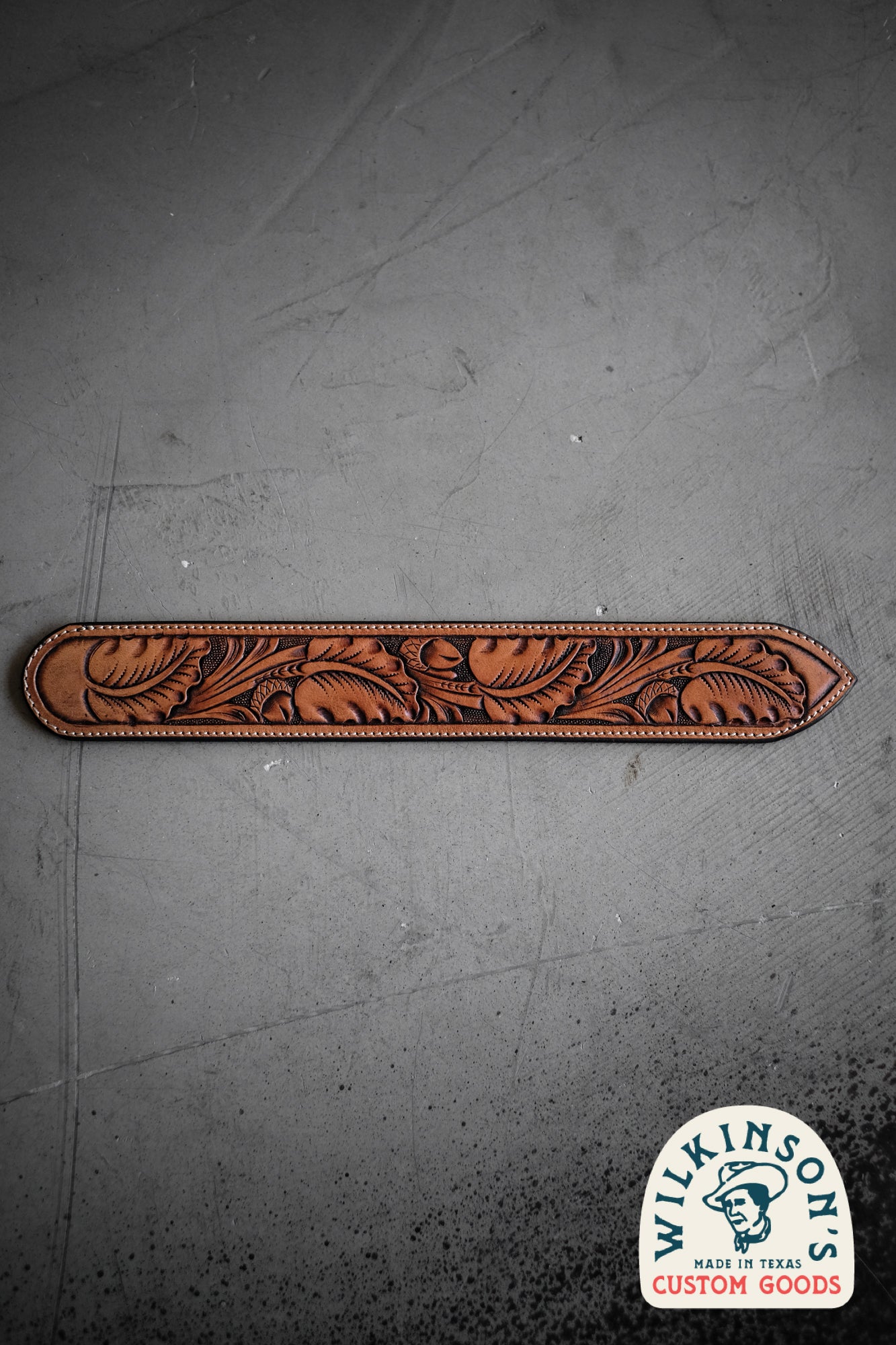 Custom Hand Tooled Belt | Oak Leaf Pattern #2