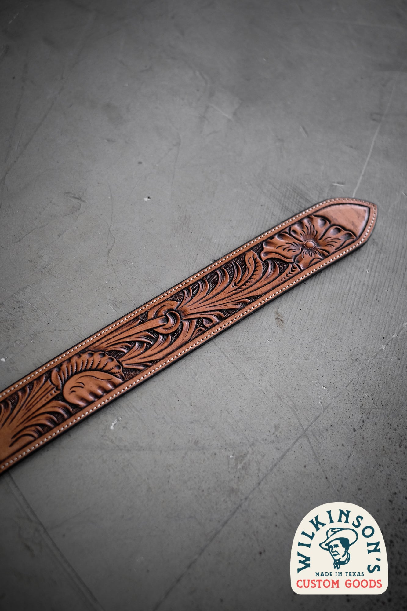 Custom Hand Tooled Belt | Floral Pattern #3