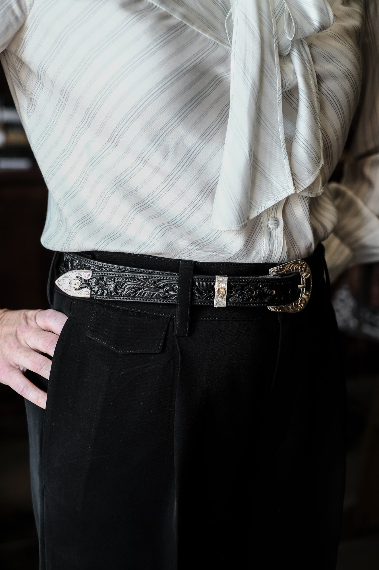 Custom Hand Tooled Belt | Floral Pattern #3