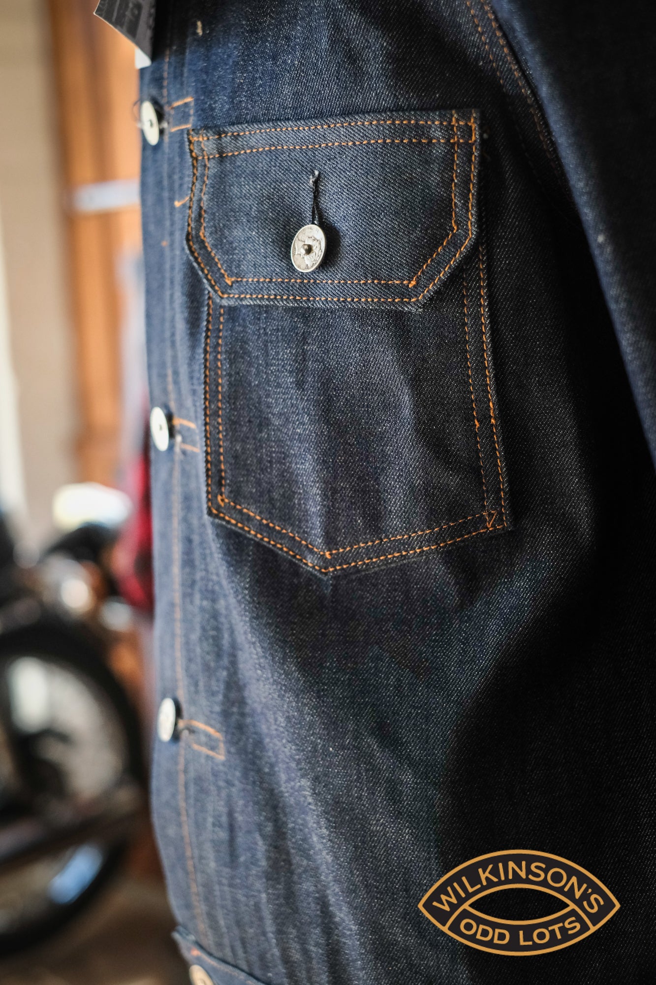 T1 Jacket Silver Dime Buttons | Medium Slim | 1968 Cone Mills Denim