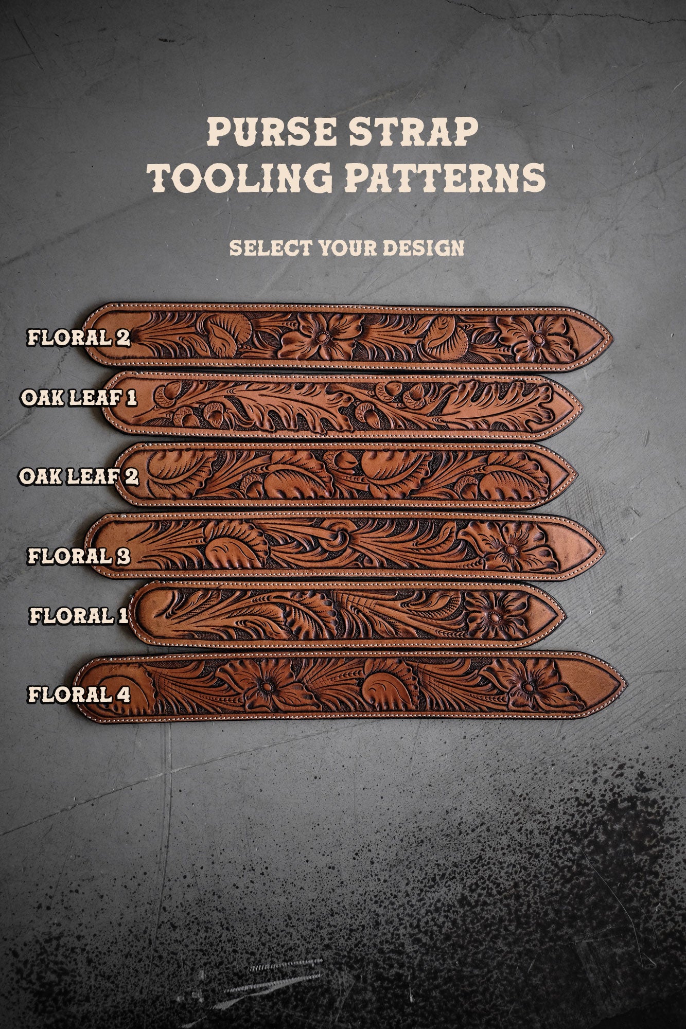 Custom Hand Tooled Western Purse Straps